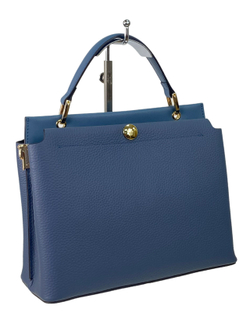 Небольшая женская сумка из натуральной кожи, цвет сине-голубой