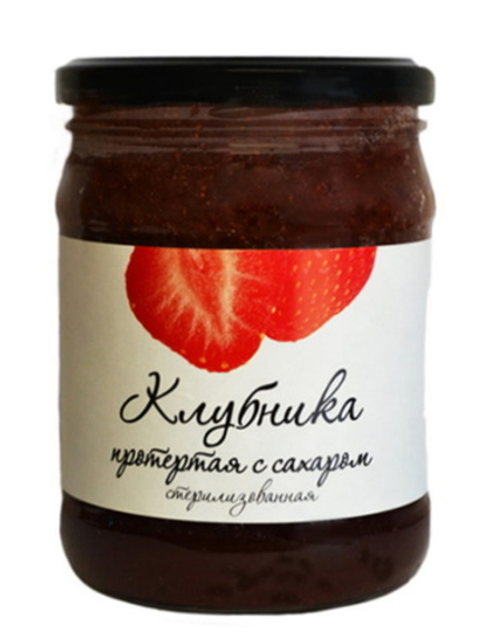 Клубника протертая с сахаром 450г. Кировск
