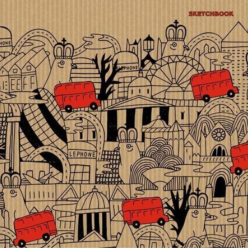 Скетчбук 195*195 мм., 40л., Канц-Эксмо, 7БЦ, комбинированные листы, "Безумный город."