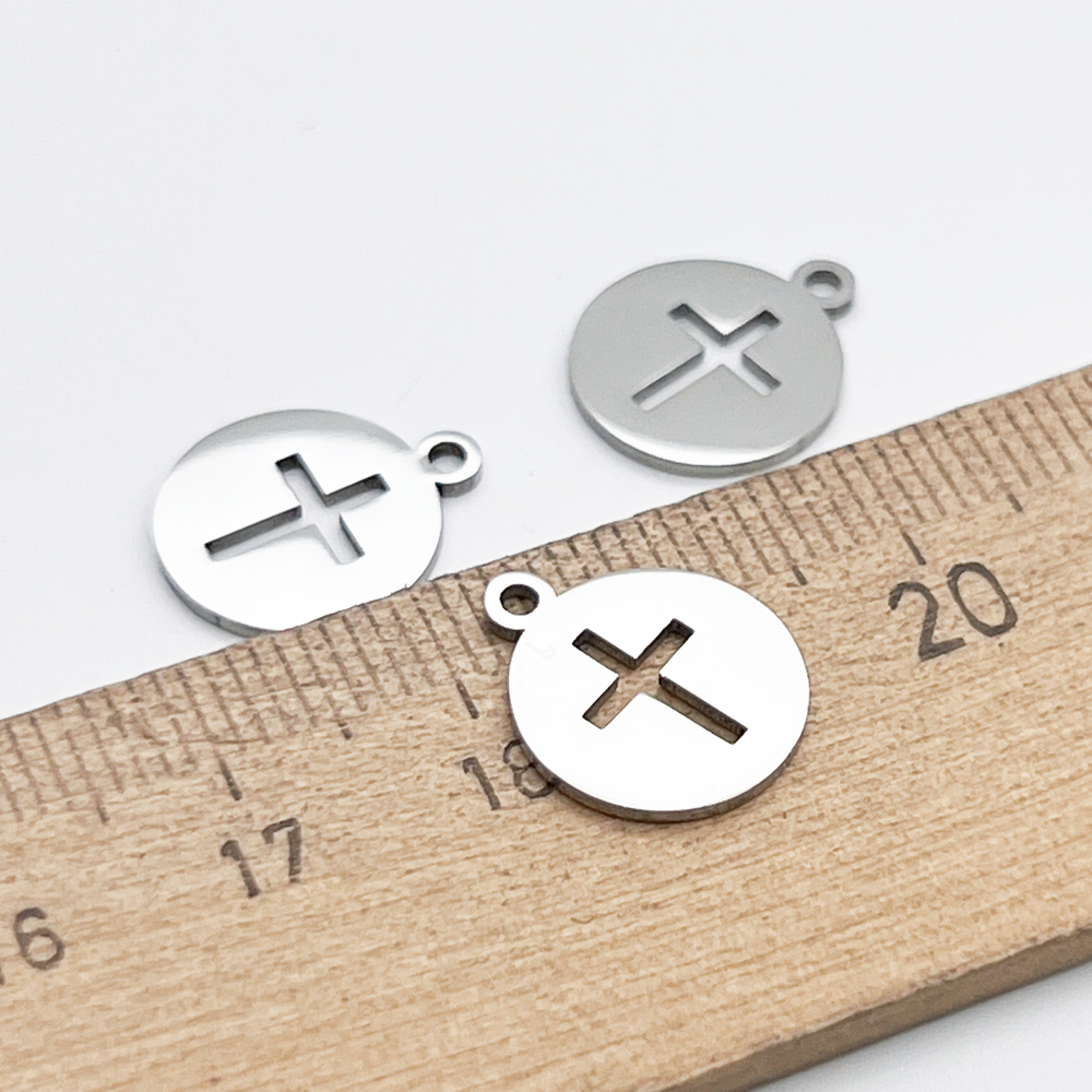 Подвеска Крест, сталь, размер 14*12 мм, цена за 1 шт