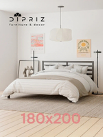 Кровать двуспальная 180x200 Тарва из сосны c настилом, серая