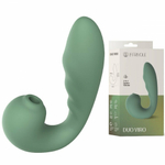 Вакуумный стимулятор клитора с вибратором Duo Viro зеленый 14,8