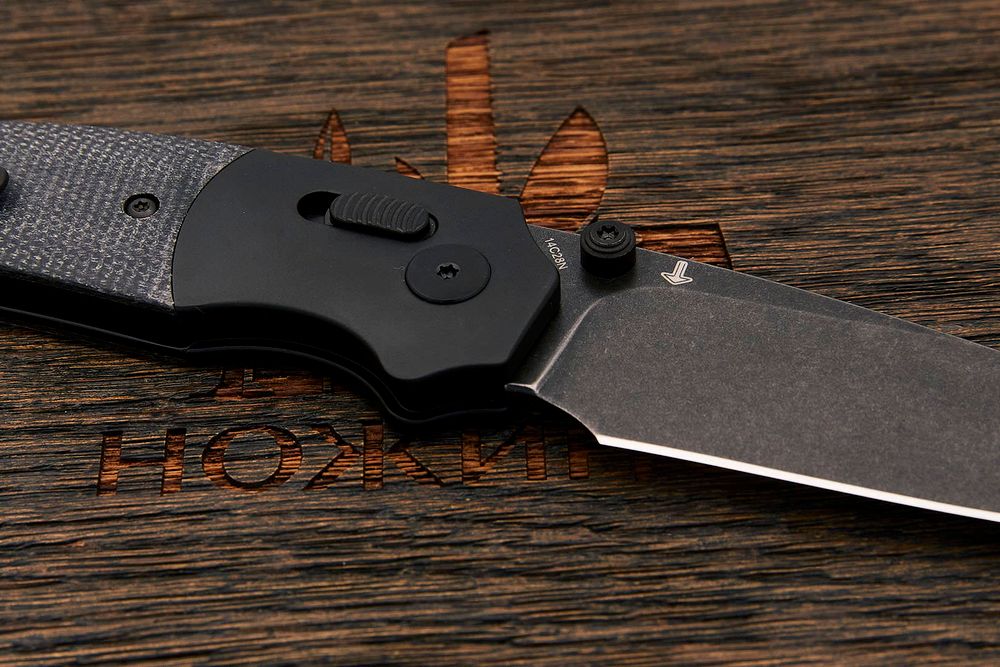 Нож складной QSP Vault, клинок 83мм, сталь Sandvik 14C28N, рукоять микарта/алюминий-BB