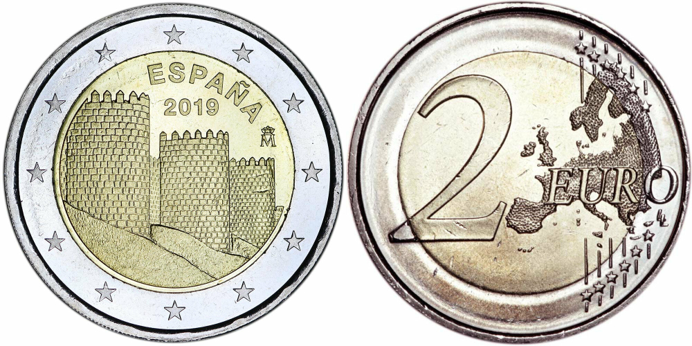 Испания 2 евро, 2019 ЮНЕСКО - Авила UNC