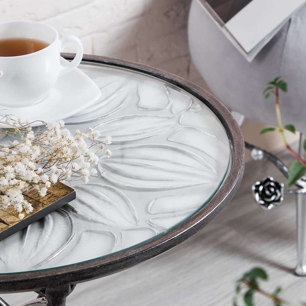 Столик декоративный Зарнички Санфлауэр Айс Античное серебро