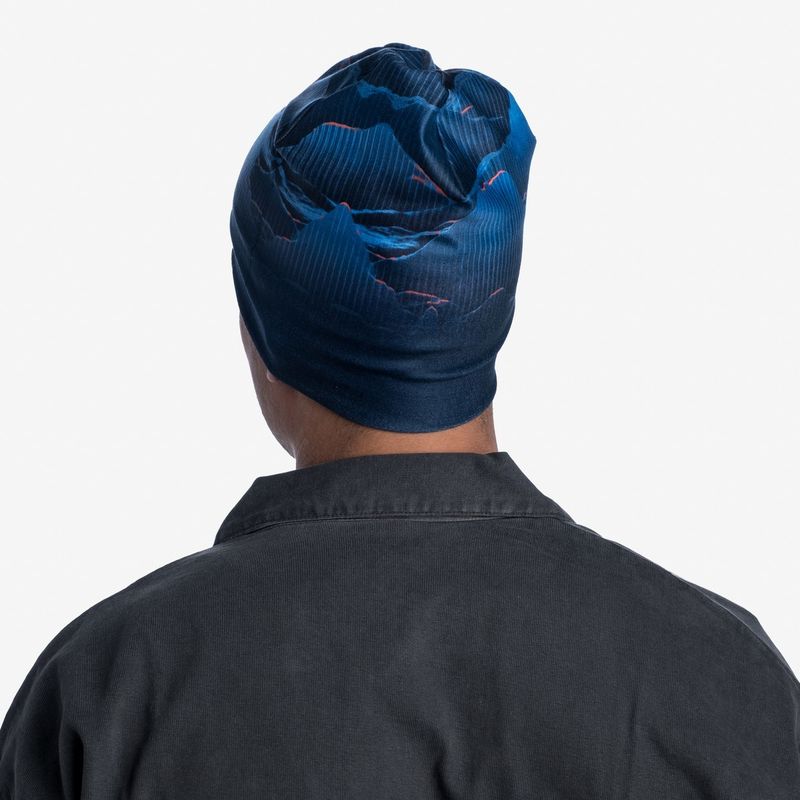 Тонкая теплая спортивная шапка Buff Hat Thermonet S Wave Blue Фото 6