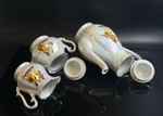 Кофейный сервиз из 15 предметов в заводской коробке, фарфор, люстр, деколь дама и кавалер, золочение, FP Zajecar, Югославия, 1970-1991 гг