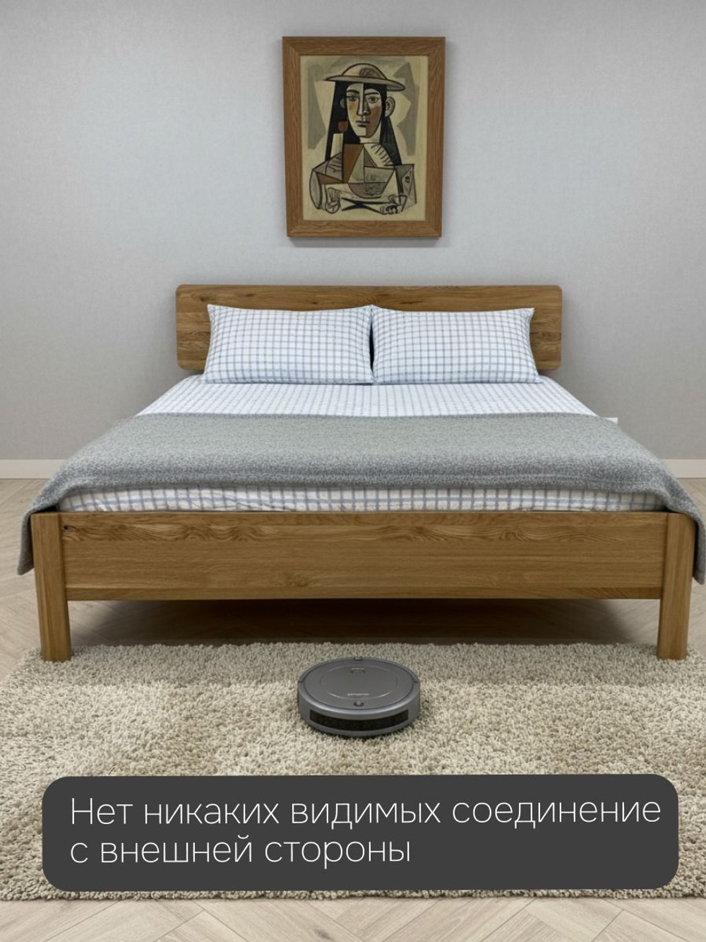 Кровать двуспальная, 180х200, Магнелия, с настилом, массив дуба, лак, Dipriz