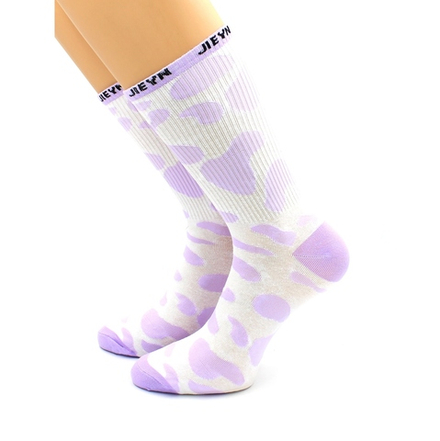 Носки с фиолетово-белым принтом "Коровий принт" Hobby Line