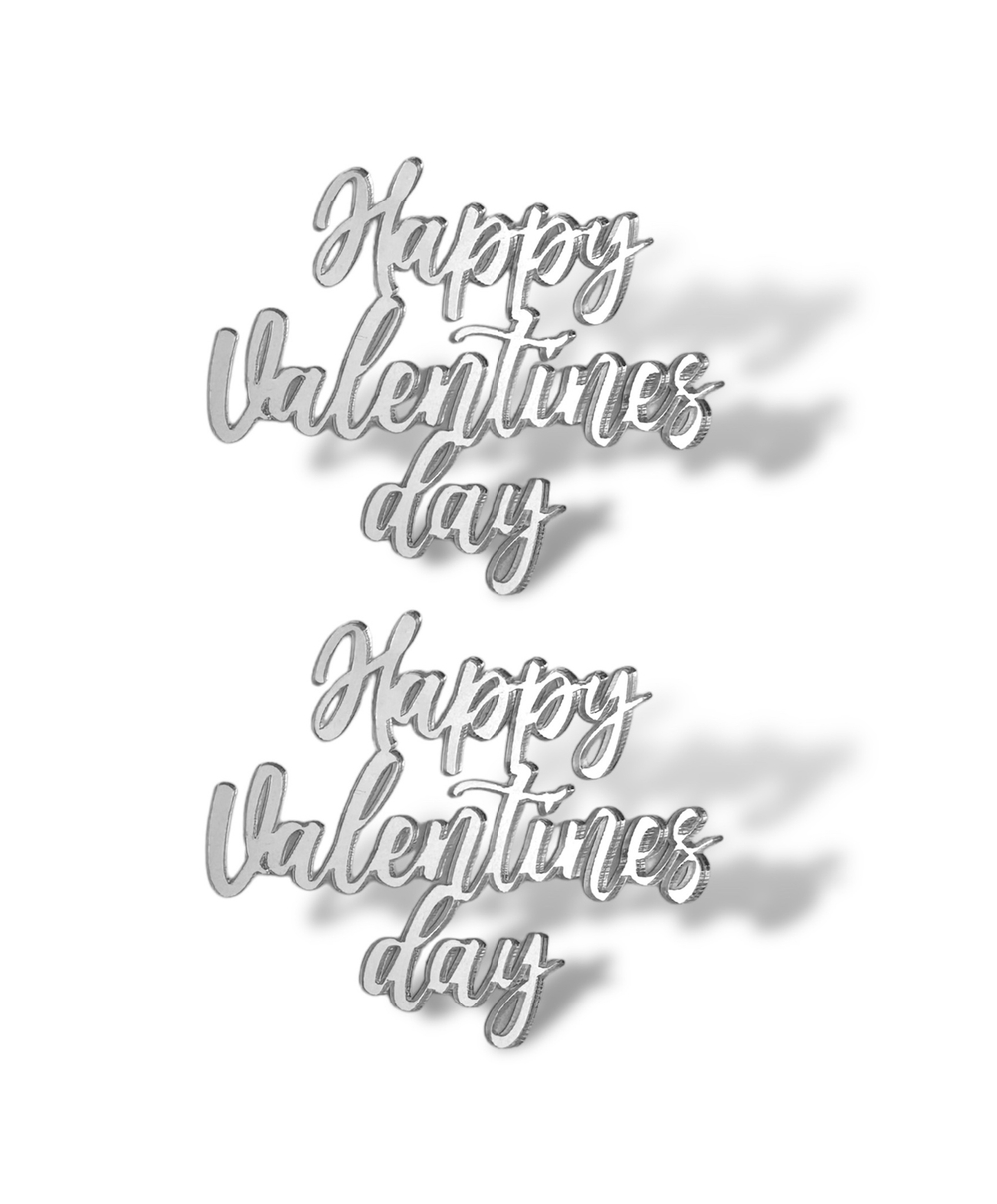 Топпер Мини надпись  "Happy Valentines day"  (2шт в упак) акрил