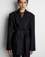 Жакет с дополнительными петлями из шерсти черный