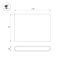 Светильник настенный SP-FLAT-S175x90-2x5W Day4000-MIX (Черный, 75 deg, 230V) (Arlight, IP65 Металл, 3 года) 063611