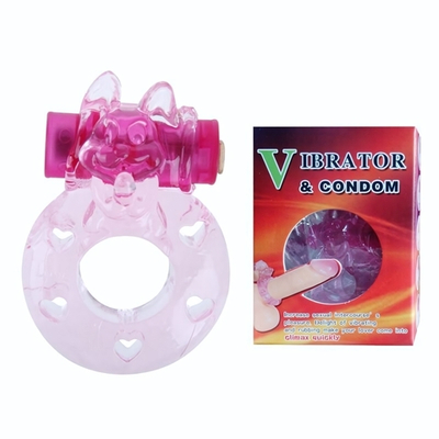 Розовое эрекционное виброкольцо с котом (Цвет: розовый)