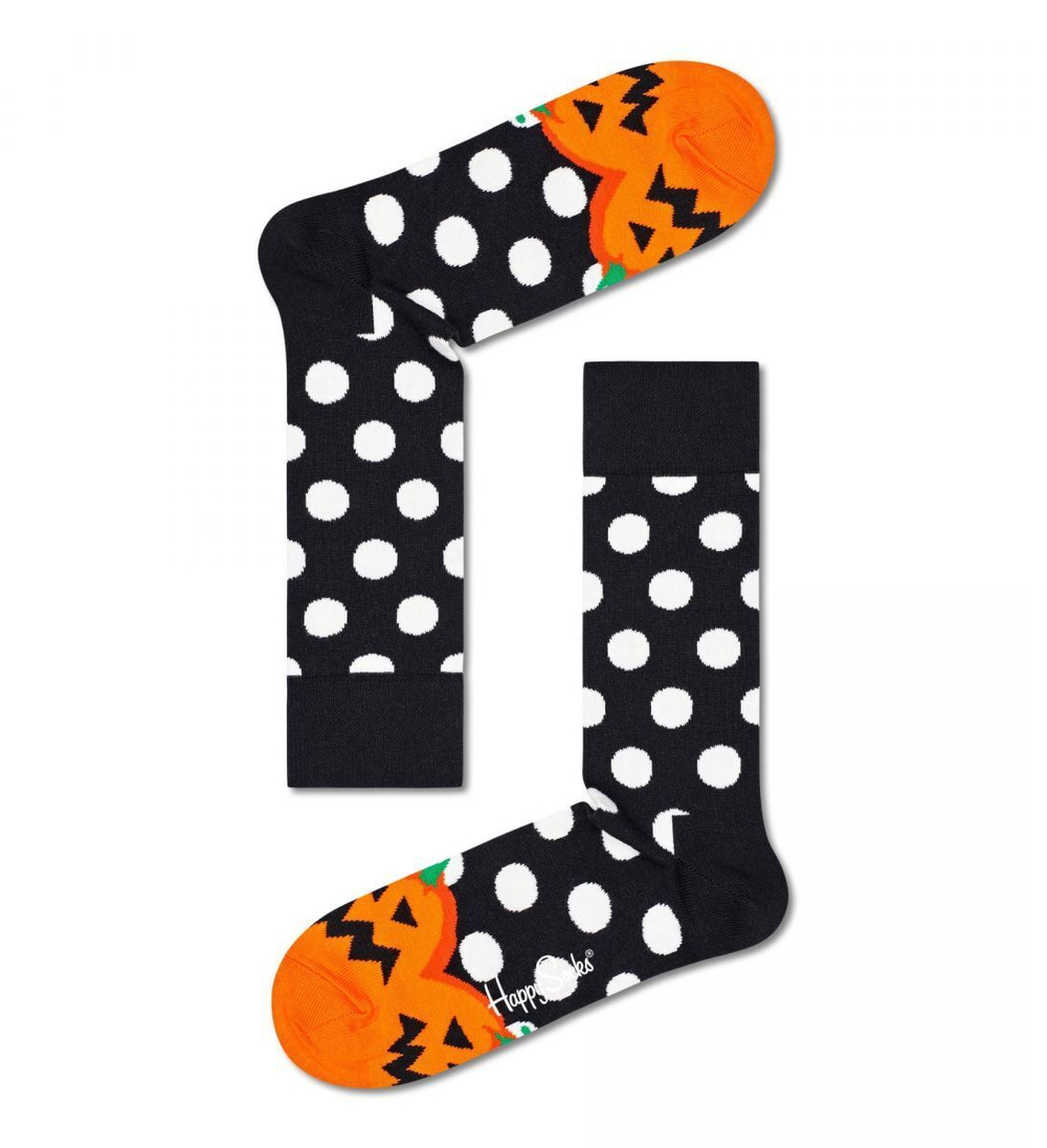 Носки унисекс Halloween Sock с тыквами (Размер: 25) (Цвет: черный с оранжевым)