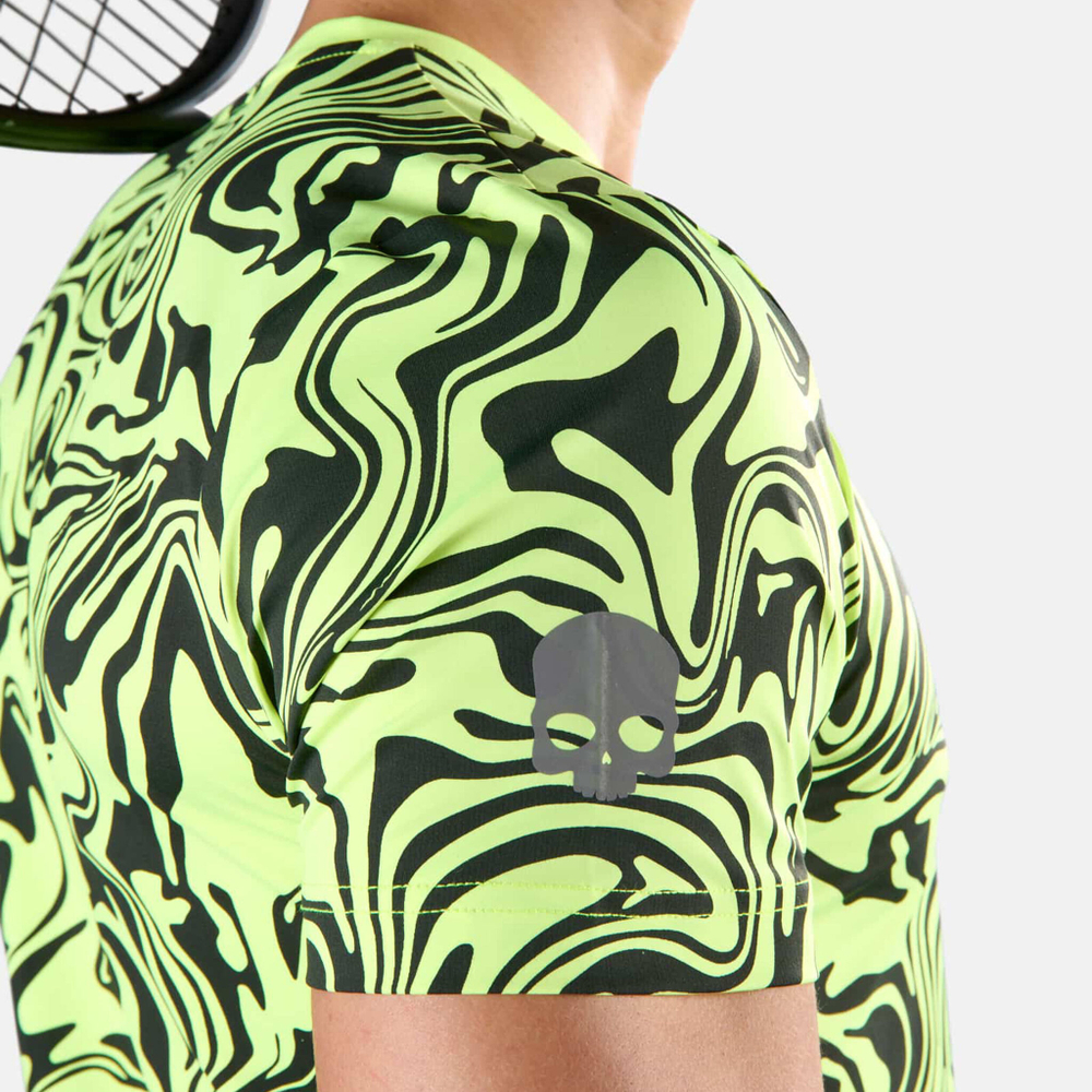 Мужское теннисное поло Hydrogen Tech Chrome T-Shirt Men - Yellow, Black