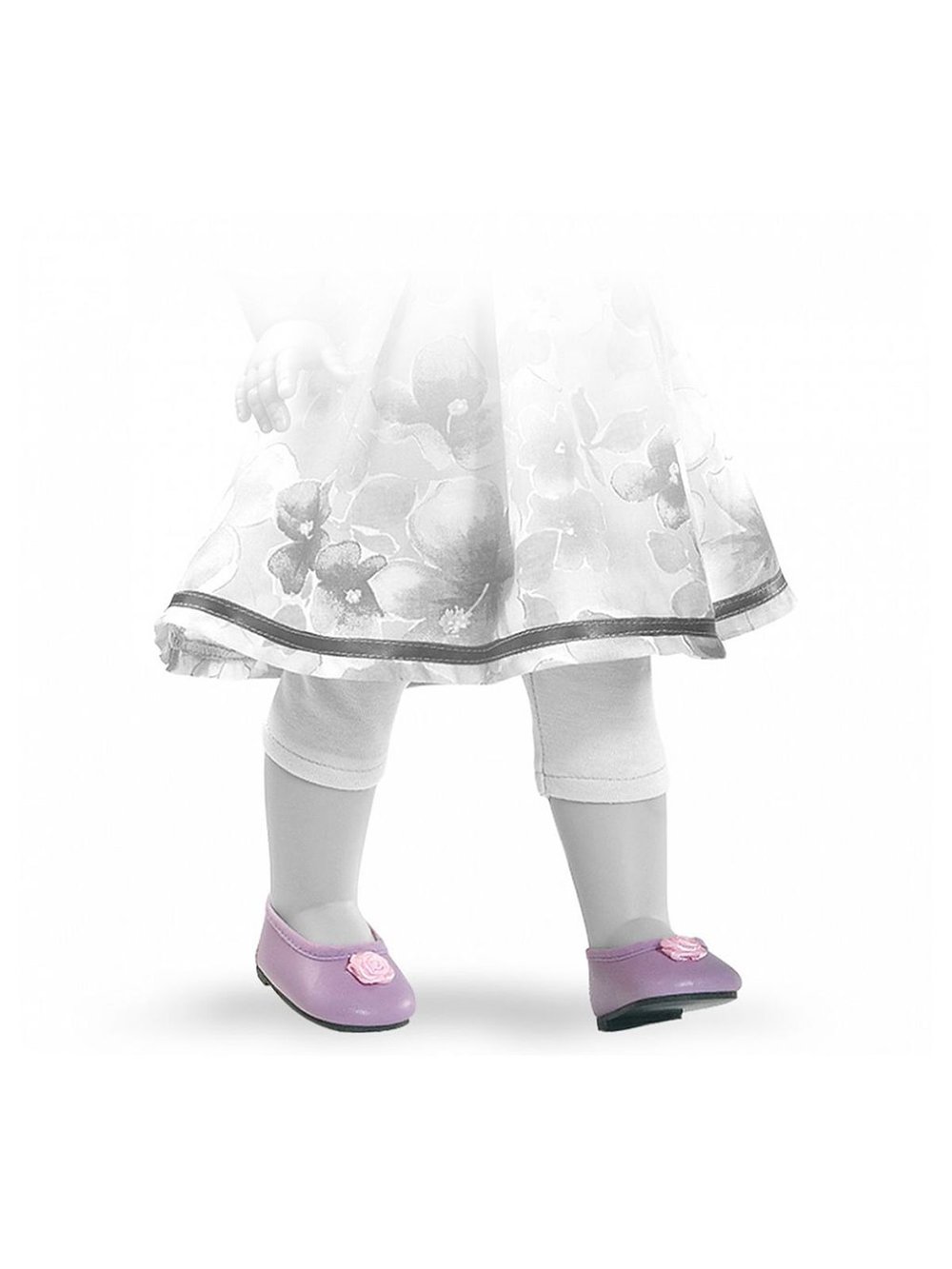 Туфли Paola Reina сиреневые с цветочком для кукол 42 см