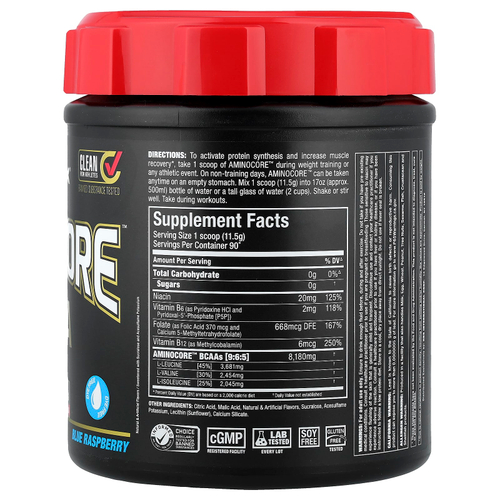 ALLMAX, AMINOCORE™ BCAA, со вкусом голубой малины, 1035 г (2,28 фунта)