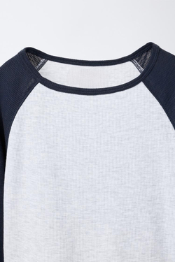 ZARA ФУТБОЛКА С РУКАВАМИ РЕГЛАН, МОРСКОЙ СИНИЙ