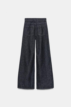 ZARA ДЖИНСЫ WIDE LEG С ВЫСОКОЙ ПОСАДКОЙ — ZW COLLECTION, СИНИЙ