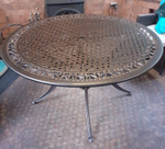 Круглый стол из литого алюминия Sardinia 137, античная бронза