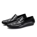 Bansley Top Grain Cow Leather Gommino Loafers Men"s Black