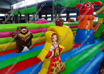 Детский надувной батут-горка "Маша и медведи" 12*9*5 м