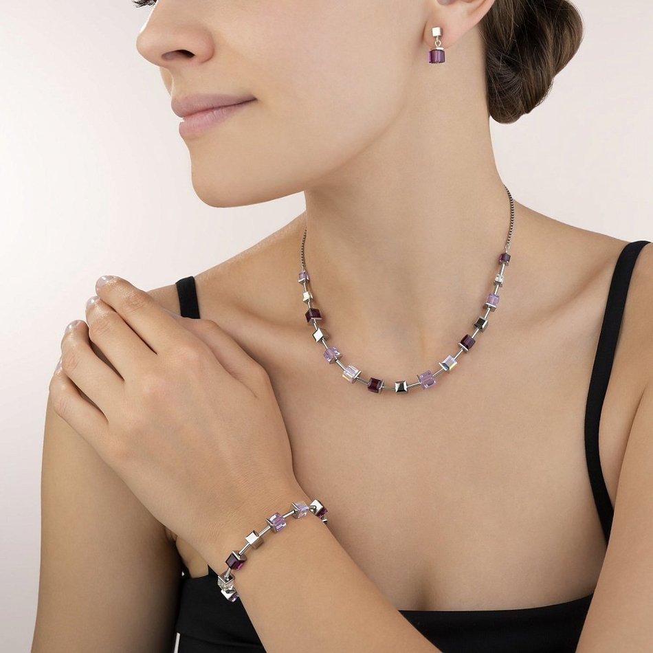 Колье Coeur de Lion Amethyst 4996/10-0824 цвет фиолетовый, прозрачный