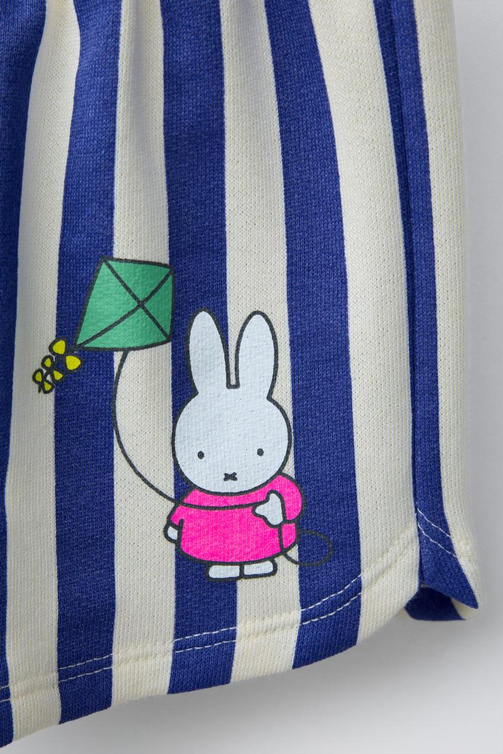 ZARA ШОРТЫ ИЗ МЯГКОЙ ТКАНИ В ПОЛОСКУ MIFFY™ MERCIS BV ©, СИНИЙ/БЕЛЫЙ