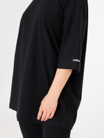Футболка овер unisex, черная