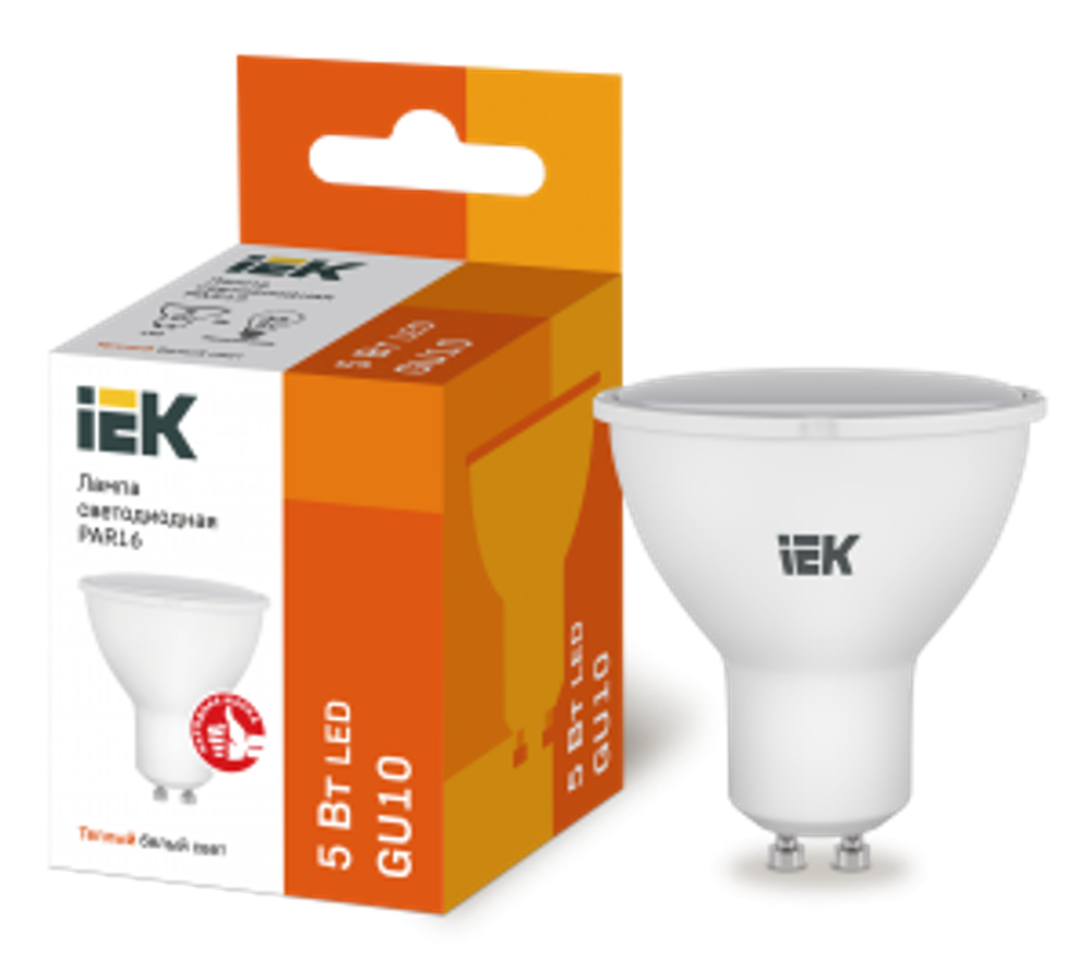 Лампа светодиодная PAR16 софит 5Вт 230В 3000К GU10 IEK
