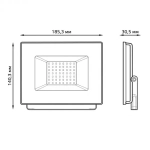 Прожектор Gauss LED Elementary 50W 4500lm IP65 6500K 200-240V черный  613100350 P PROMO