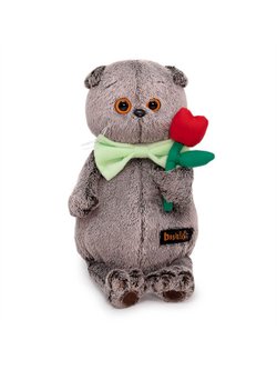 Мягкая игрушка Басик с тюльпаном 25 см