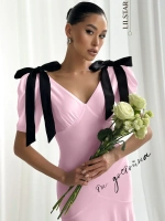Платье длинное вечернее с бантами