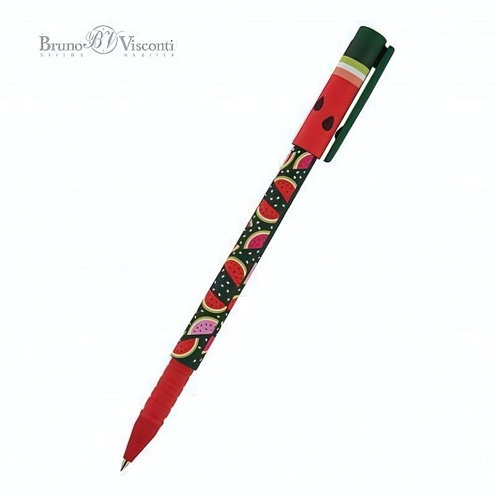Ручка шариковая 0.5 мм, синяя &quot;FunWrite Арбузы&quot; (BrunoVisconti)