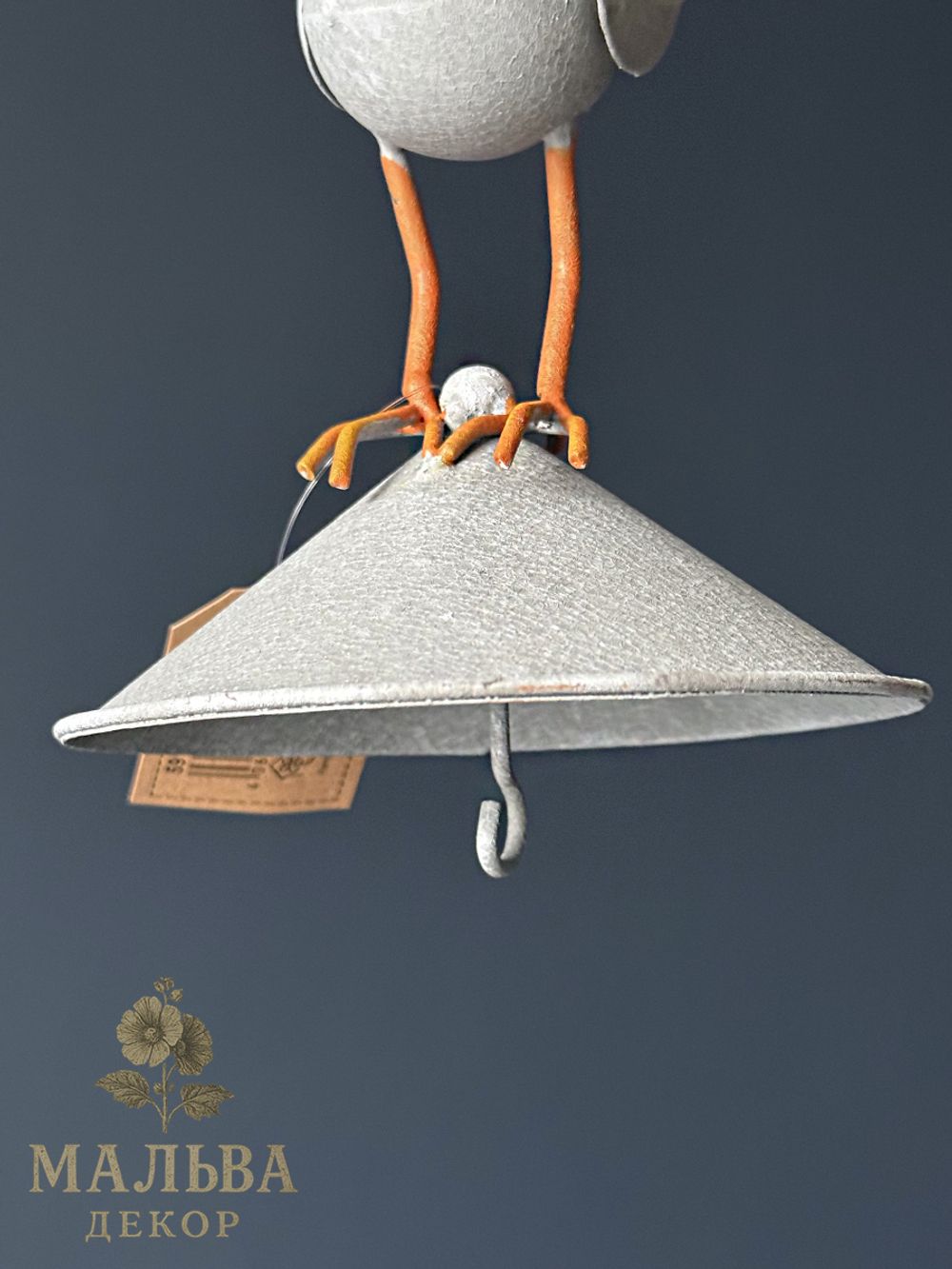 Кормушка "Серая ворона" D13xH21 см + 23 см подвес