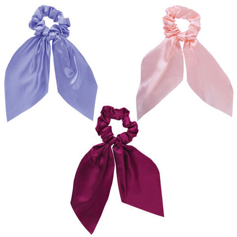 Резинка для волос 8х21 см, скранч, с хвостиками, АССОРТИ, MONTE VITA, 457075