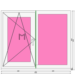 Пластиковое окно 1000 х 1200 ТермА Эко + Москитная сетка