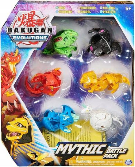 Фигурка Bakugan Evolution Mythic Battle Pack - Игровой набор Эволюция фигурки 6шт. + карты - Бакуган 6065709, 20139825