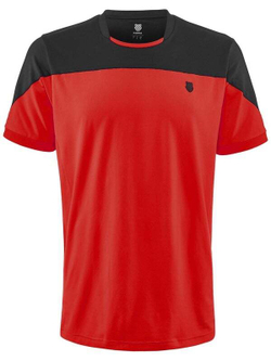 Футболка мужская теннисная K-Swiss Hypercourt Block Crew Tee - lollipop/black
