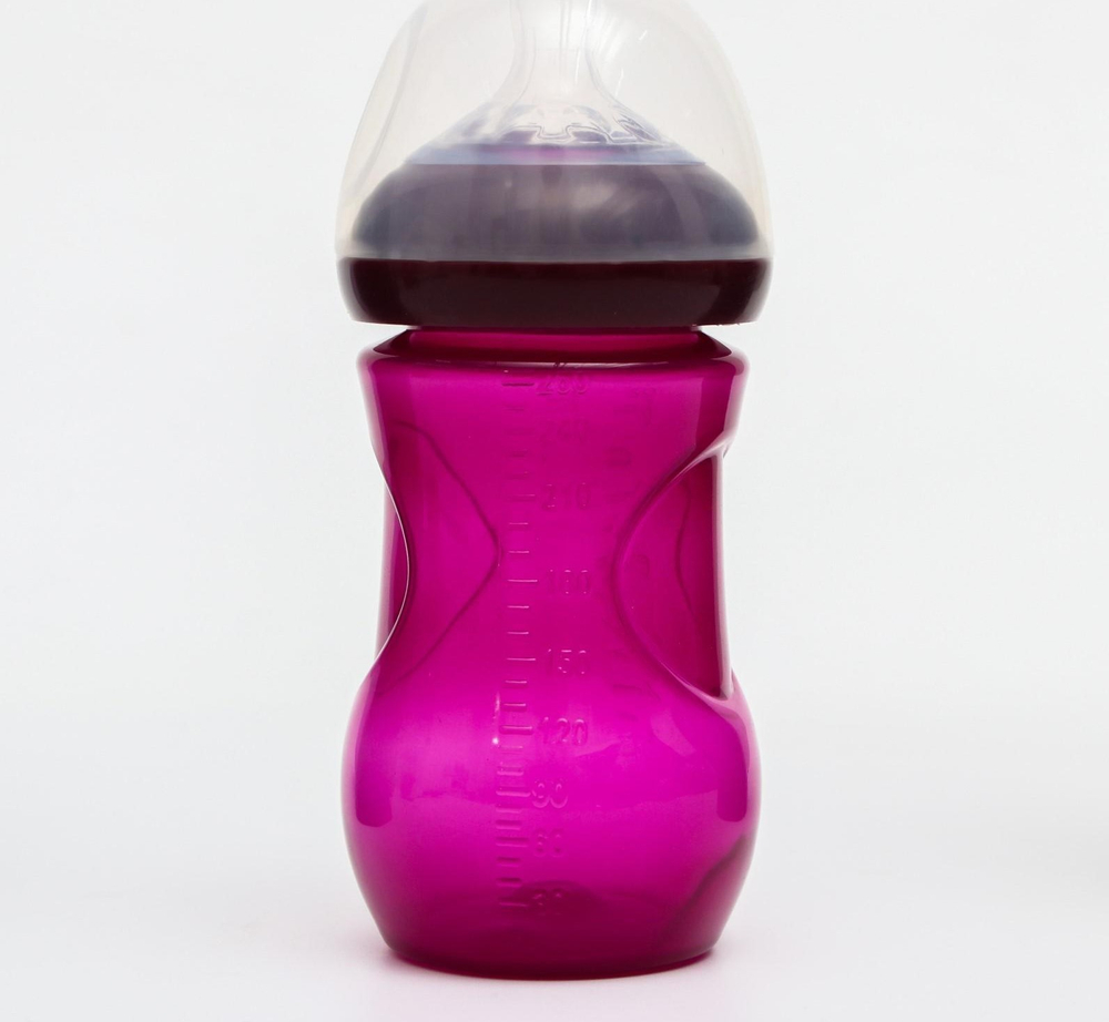 4780611 Бутылочка для кормления, 260 мл., широкое горло, цвет розовый