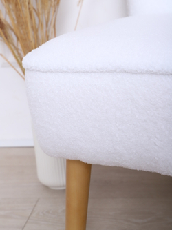 Кресло "Donatello" букле мех белый/натурал