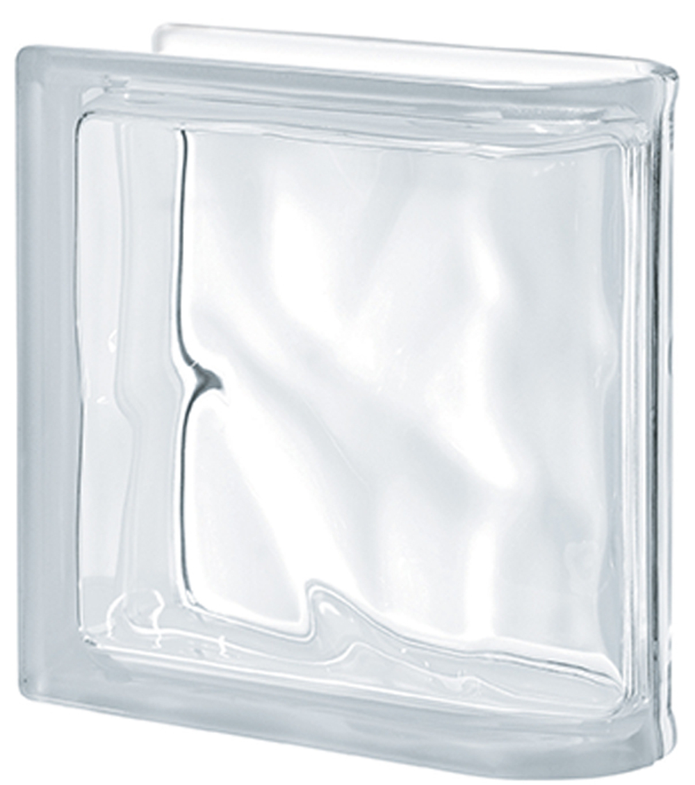 купить Торцевой стеклоблок бесцветный волна Vetroarredo Neutro TER Lineare O 19x19x8 купить