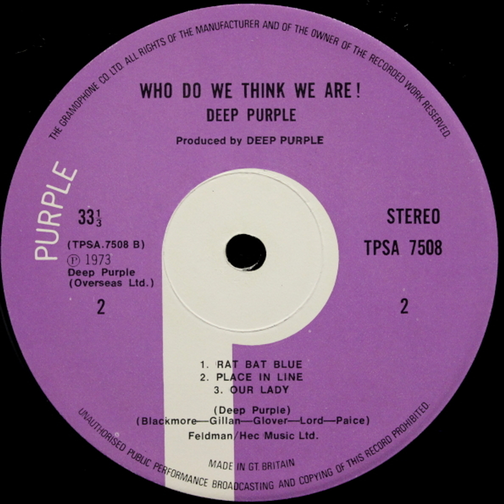 Deep Purple / Who Do We Think We Are (LP)