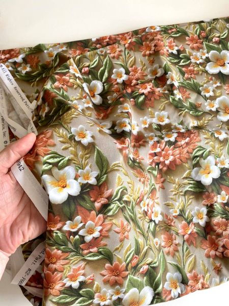БЕЛО-РОЗОВЫЕ ЦВЕТЫ 3D, 100% хлопок, Handmade Fabrics 2