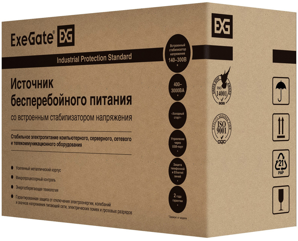 Источник бесперебойного питания  Exegate SpecialPro Smart LLB-2000.LCD.AVR.EURO.RJ.USB