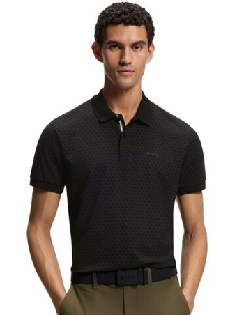 Мужское теннисное поло BOSS Chip Pattern - black