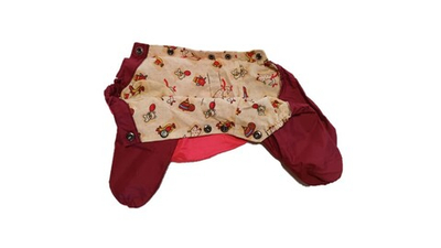 Комбинезон,  утепленный байкой 19 девочка (обхват груди 34 - 39) розовый - бордовый