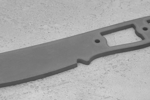 Заготовка для ножа, сталь Х12МФ 4,4мм. Модель "ФлагманЪ" с клинком 145мм, ТО 60-61HRC