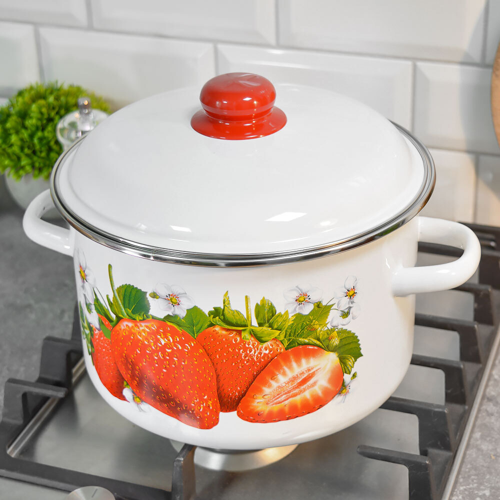 Кастрюля 5,5л "Клубника садовая"