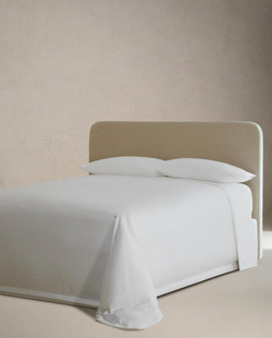 ZARA HOME ПОДОДЕЯЛЬНИК ИЗ САТИНА С КАЙМОЙ (1000 НИТЕЙ), БЕЛЫЙ